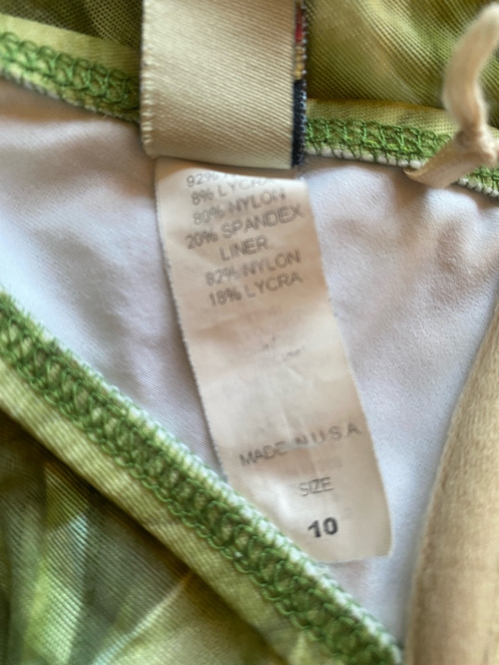Tommy Bahama Vintage NWOT 1992 Green Leaf Print Two-Piece Swim Set, sz 10, rare! - Picture 5 of 8